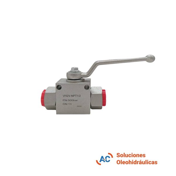 Válvula esférica de 2 vías - R 1/2" gas - 500 bar - A&C Soluciones