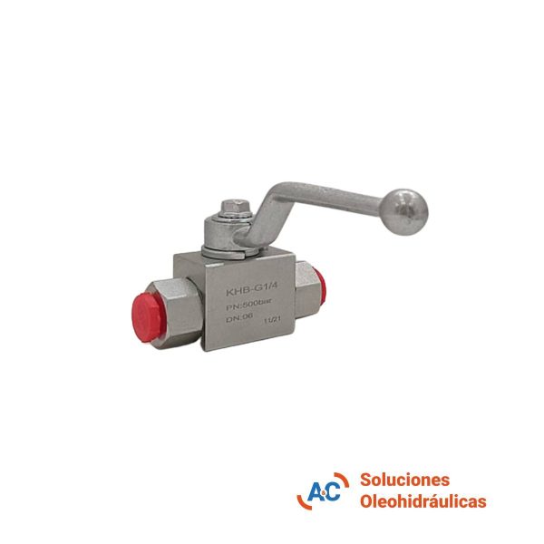 Válvula esférica de 2 vías - R 1/4" gas - 500 bar - A&C Soluciones