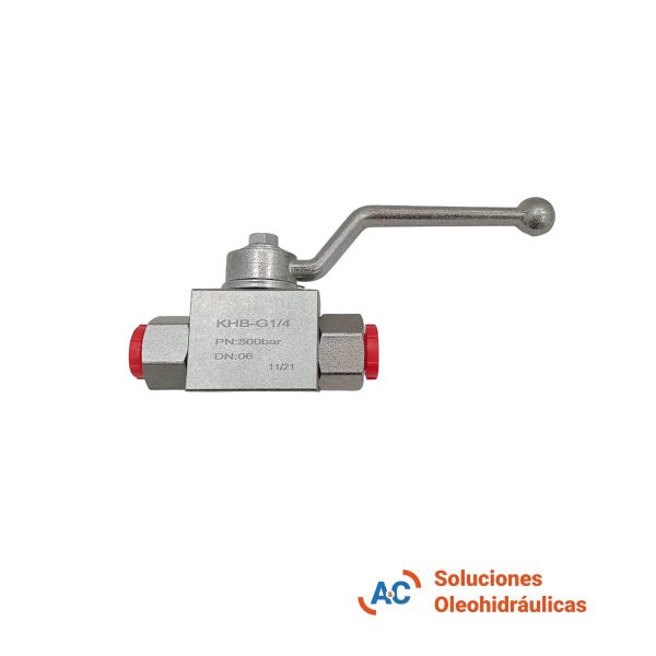 Válvula esférica de 2 vías - R 1/4" gas - 500 bar - A&C Soluciones