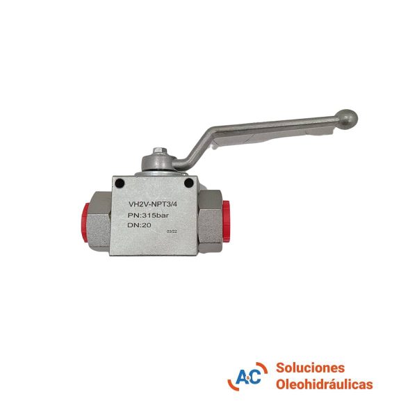 Válvula esférica de 2 vías - R 3/4" gas - 500 bar - A&C Soluciones