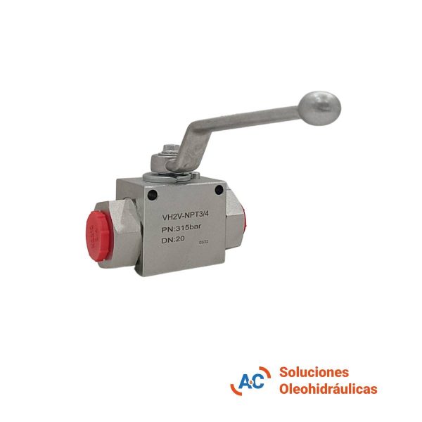 Válvula esférica de 2 vías - R 3/4" gas - 500 bar - A&C Soluciones