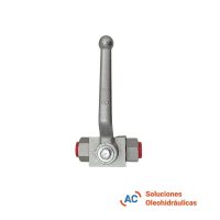 Válvula esférica de 2 vías - R 3/8" gas - 500 bar - A&C Soluciones