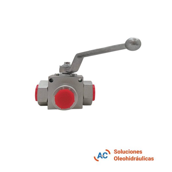 Válvula esférica de 3 vías - R 3/4" gas - 320 bar - A&C Soluciones