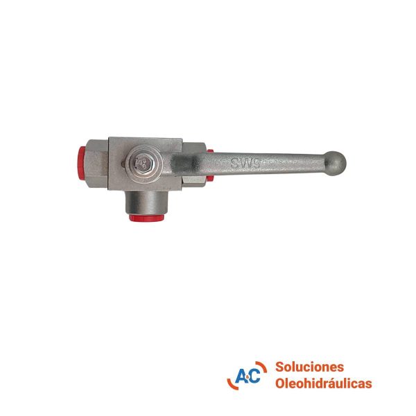 Válvula esférica de 3 vías - R 1/2" gas - 500 bar - A&C Soluciones