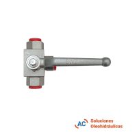 Válvula esférica de 3 vías - R 1/2" gas - 500 bar - A&C Soluciones