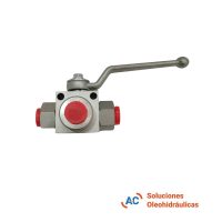 Válvula esférica de 3 vías - R 3/8" gas - 500 bar - A&C Soluciones