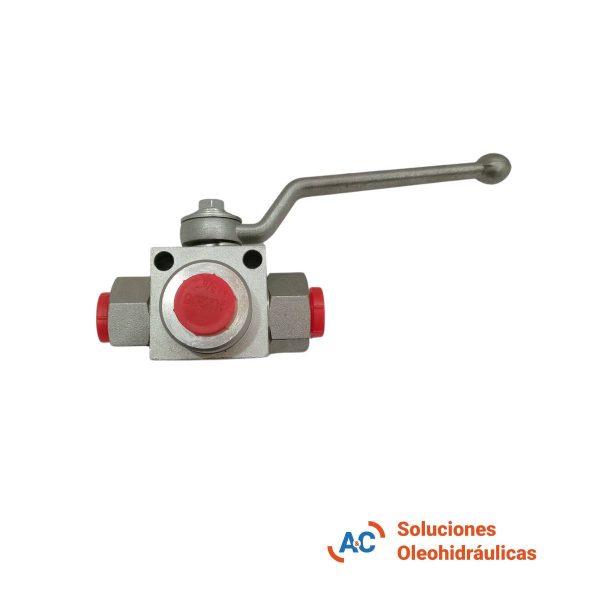 Válvula esférica de 3 vías - R 3/8" gas - 500 bar - A&C Soluciones